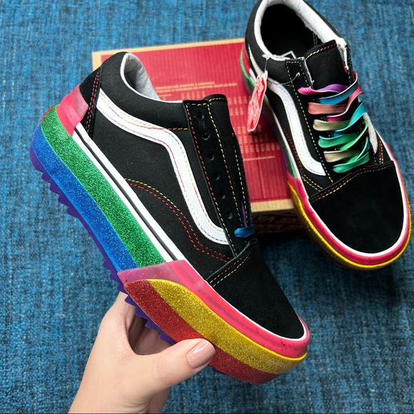 glitter stacked vans